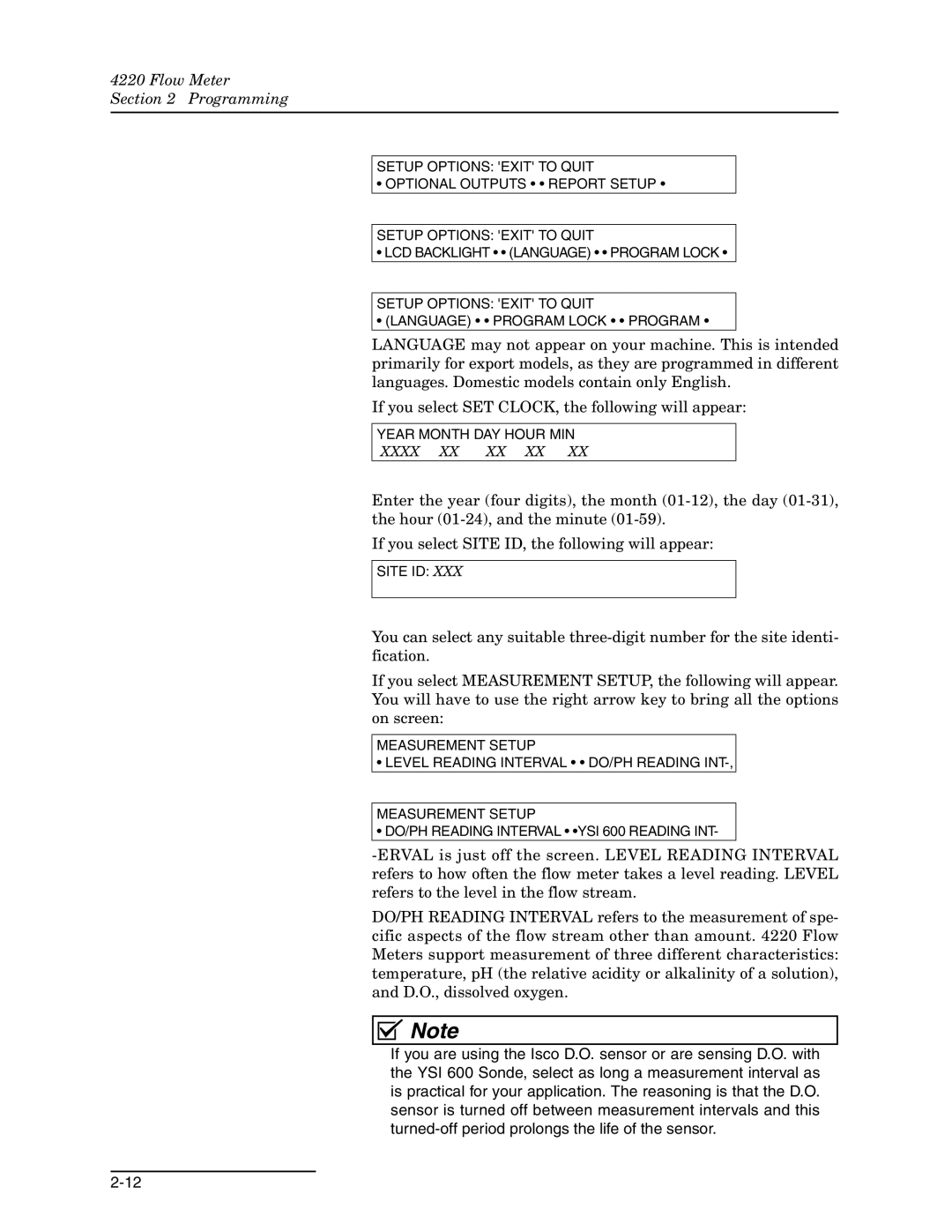 Teledyne 4220 installation and operation guide Year Month DAY Hour MIN 