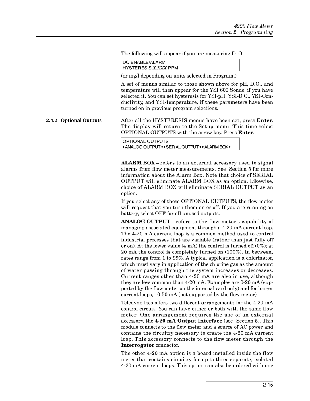 Teledyne 4220 installation and operation guide Optional Outputs, Interrogator connector 