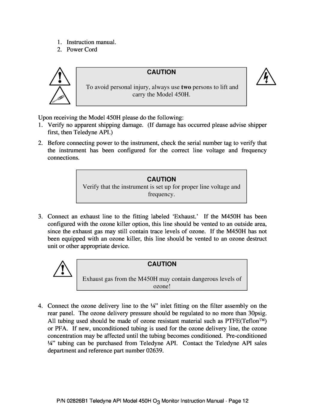 Teledyne 450H instruction manual 