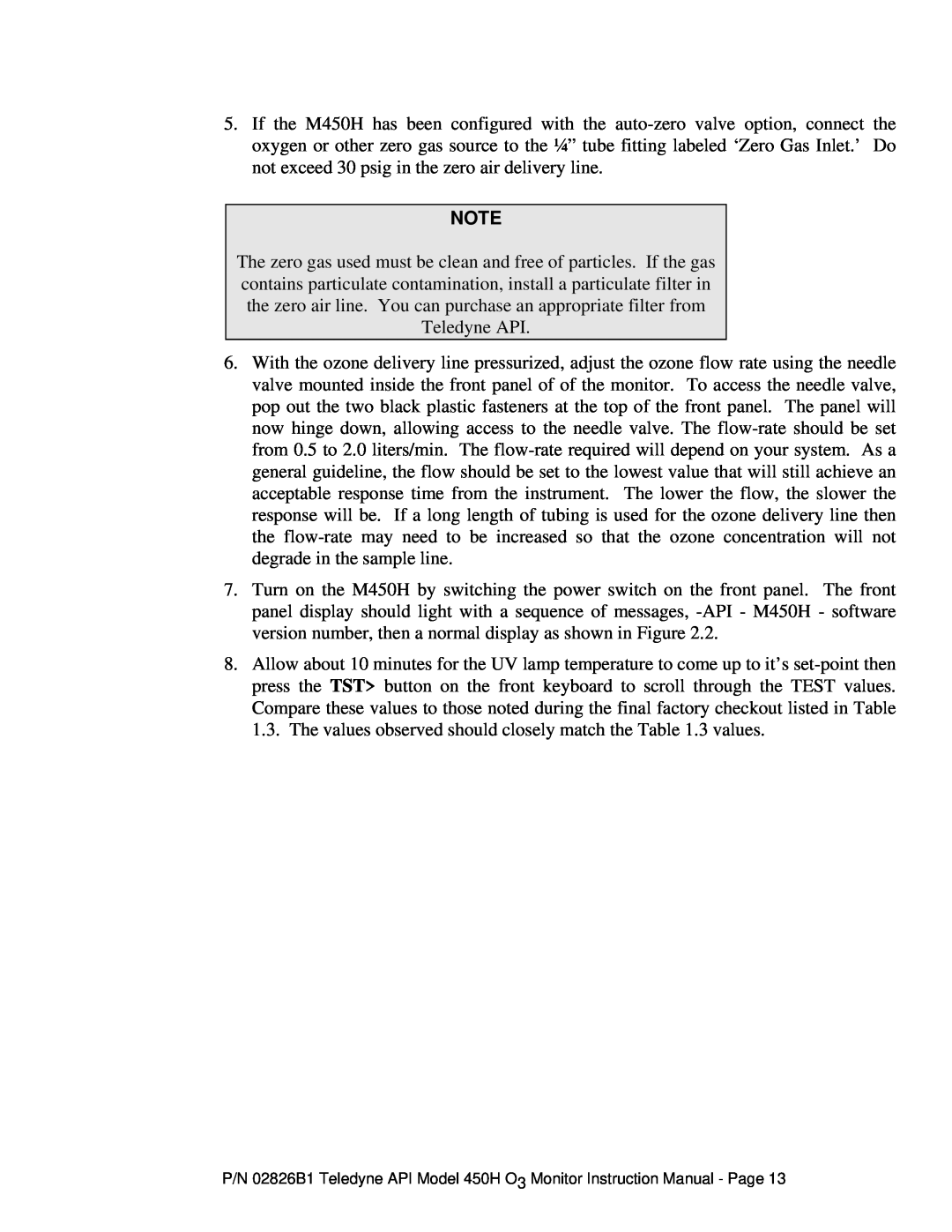 Teledyne 450H instruction manual 