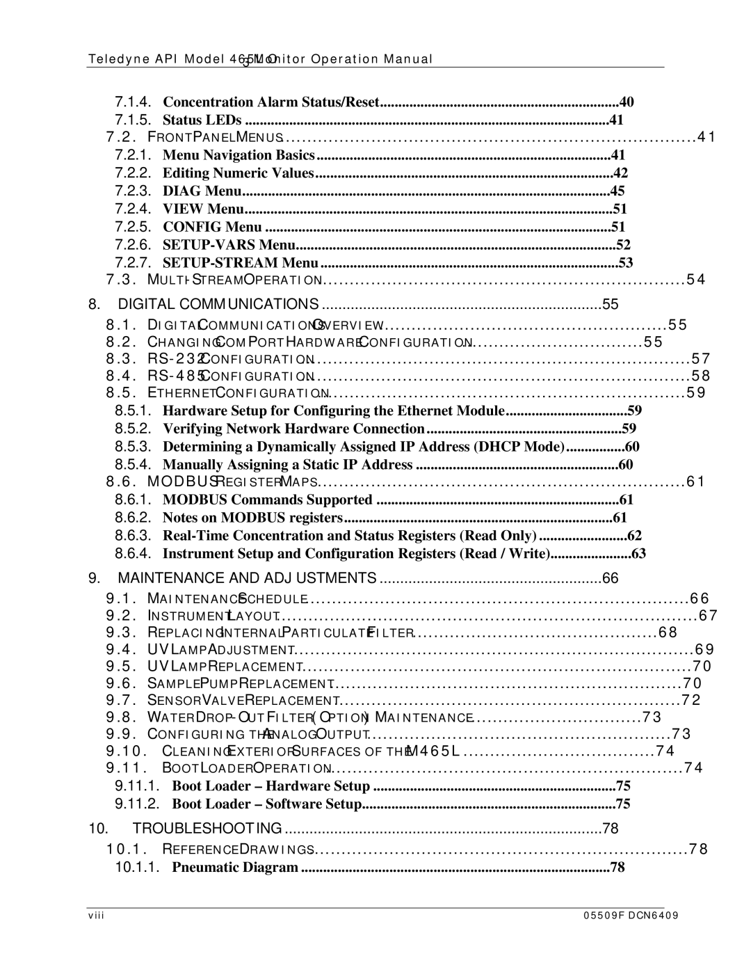 Teledyne 465L operation manual Digital Communications 