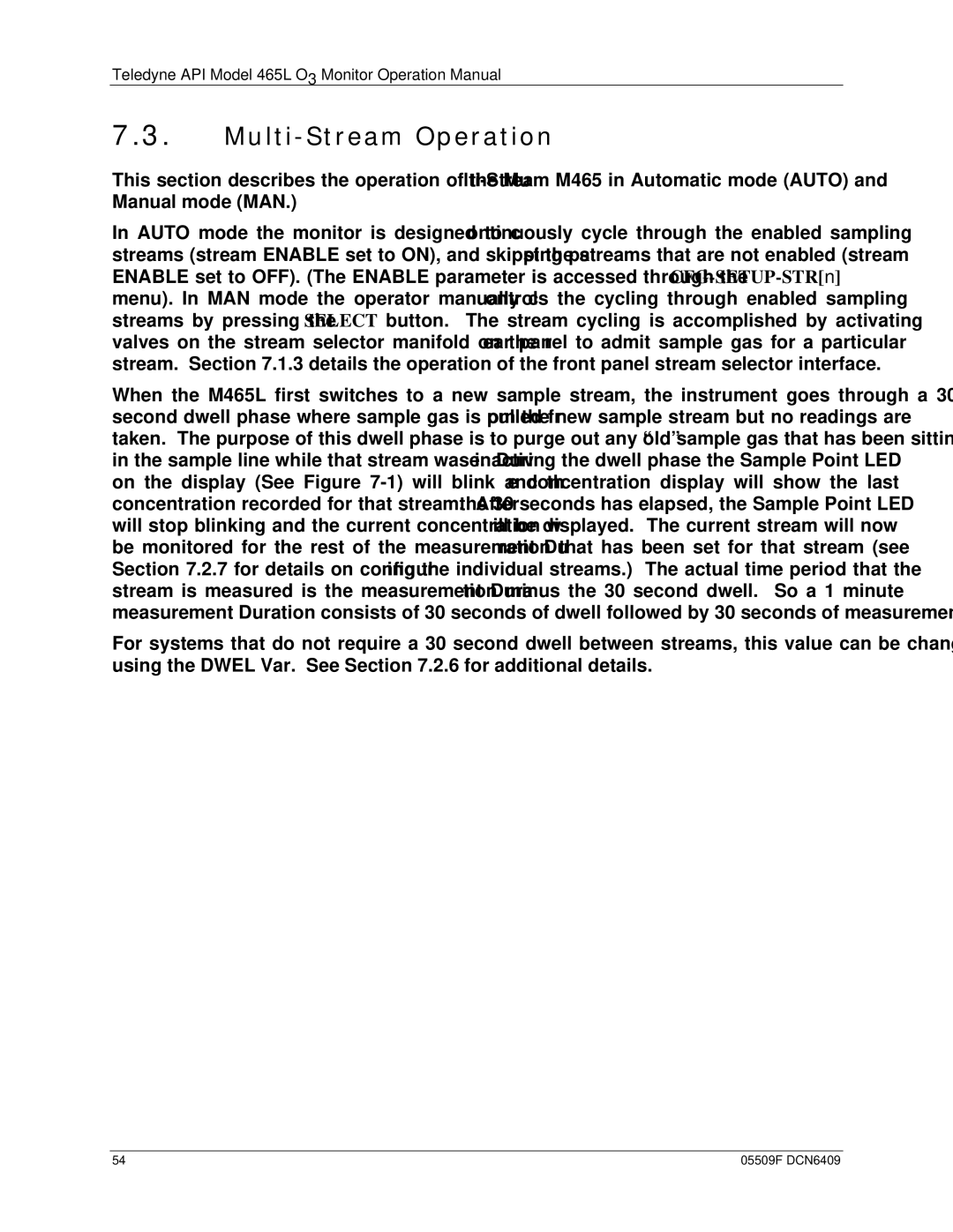 Teledyne 465L operation manual Multi-Stream Operation 