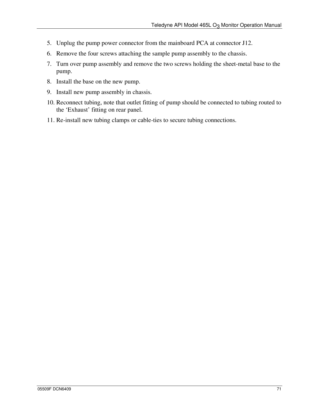 Teledyne 465L operation manual 05509F DCN6409 