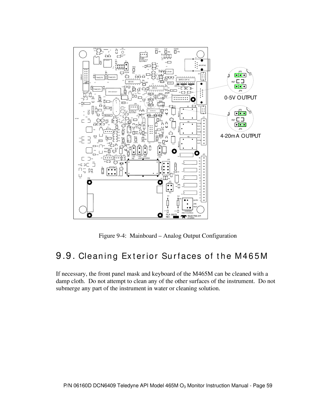 Teledyne instruction manual Cleaning Exterior Surfaces of the M465M, Zero 