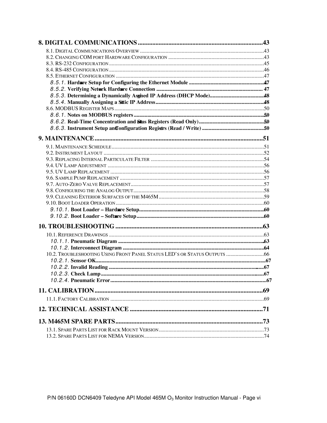 Teledyne 465M instruction manual Calibration 