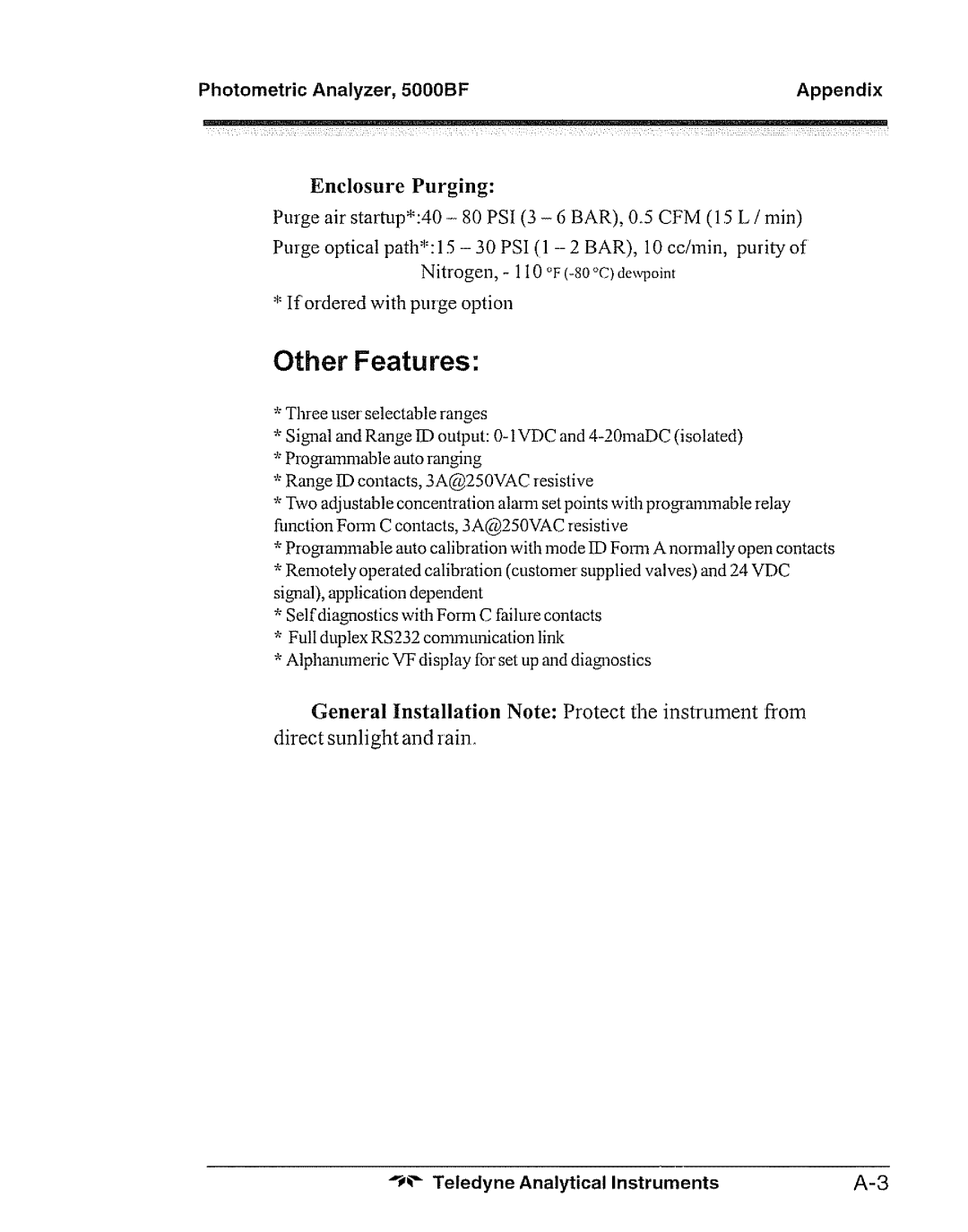 Teledyne 5000bf manual 