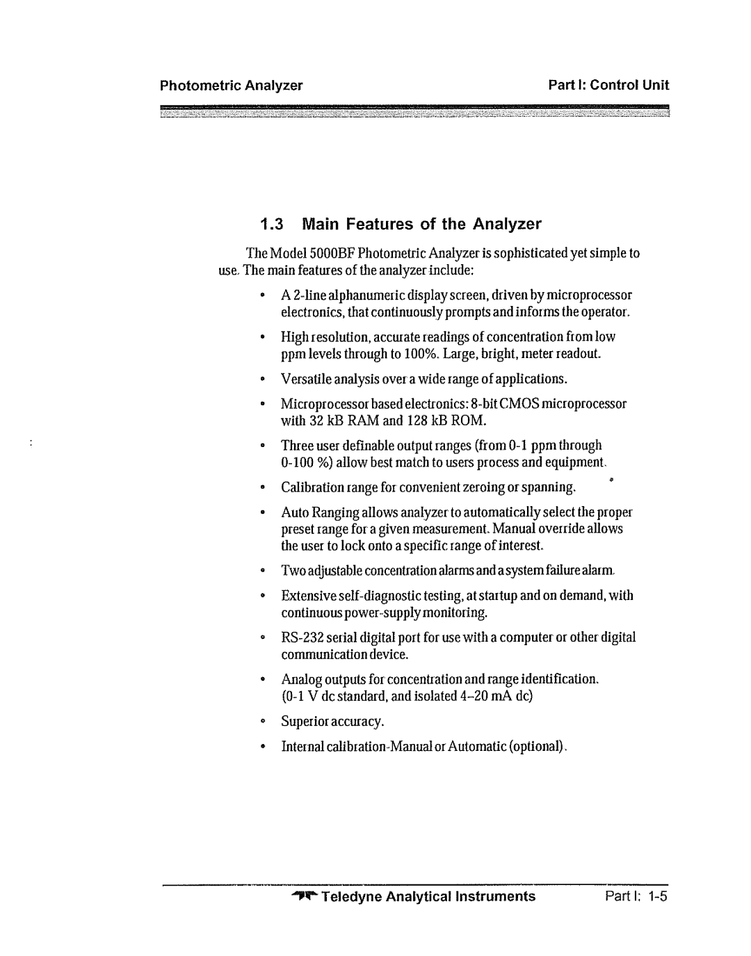 Teledyne 5000bf manual 