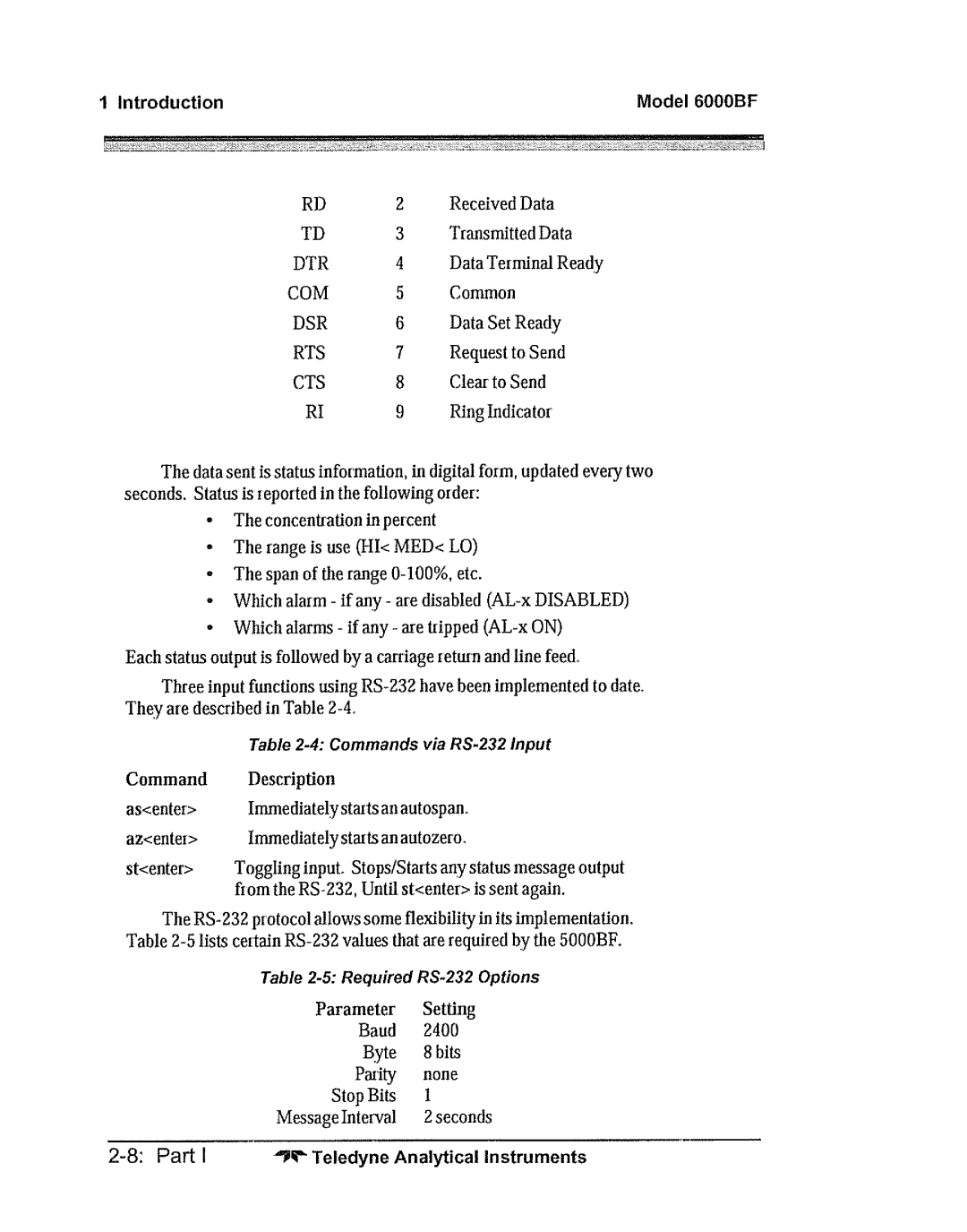 Teledyne 5000bf manual 