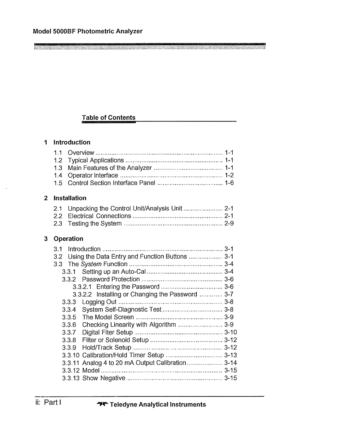 Teledyne 5000bf manual 