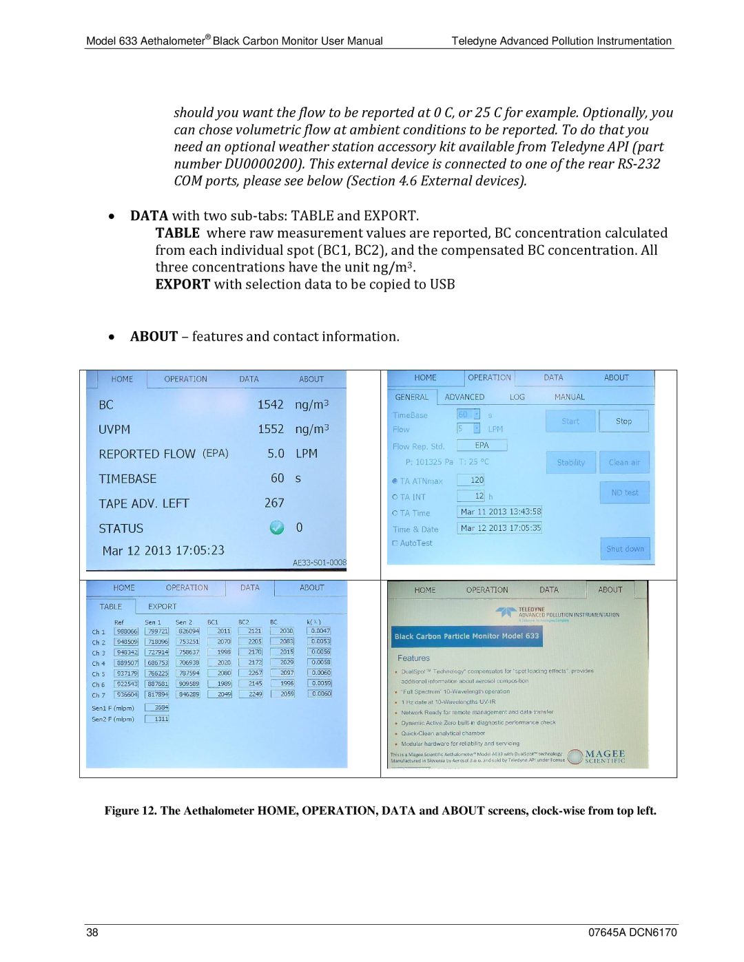 Teledyne 633 user manual 07645A DCN6170 