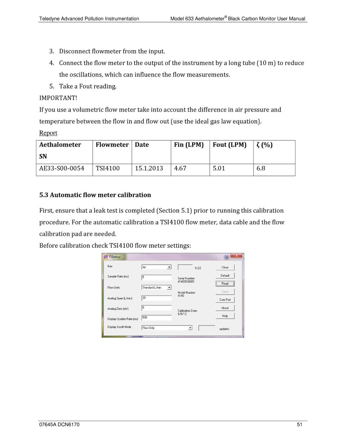 Teledyne 633 user manual Report 