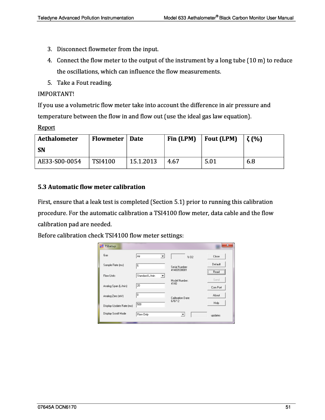 Teledyne 633 user manual Report 