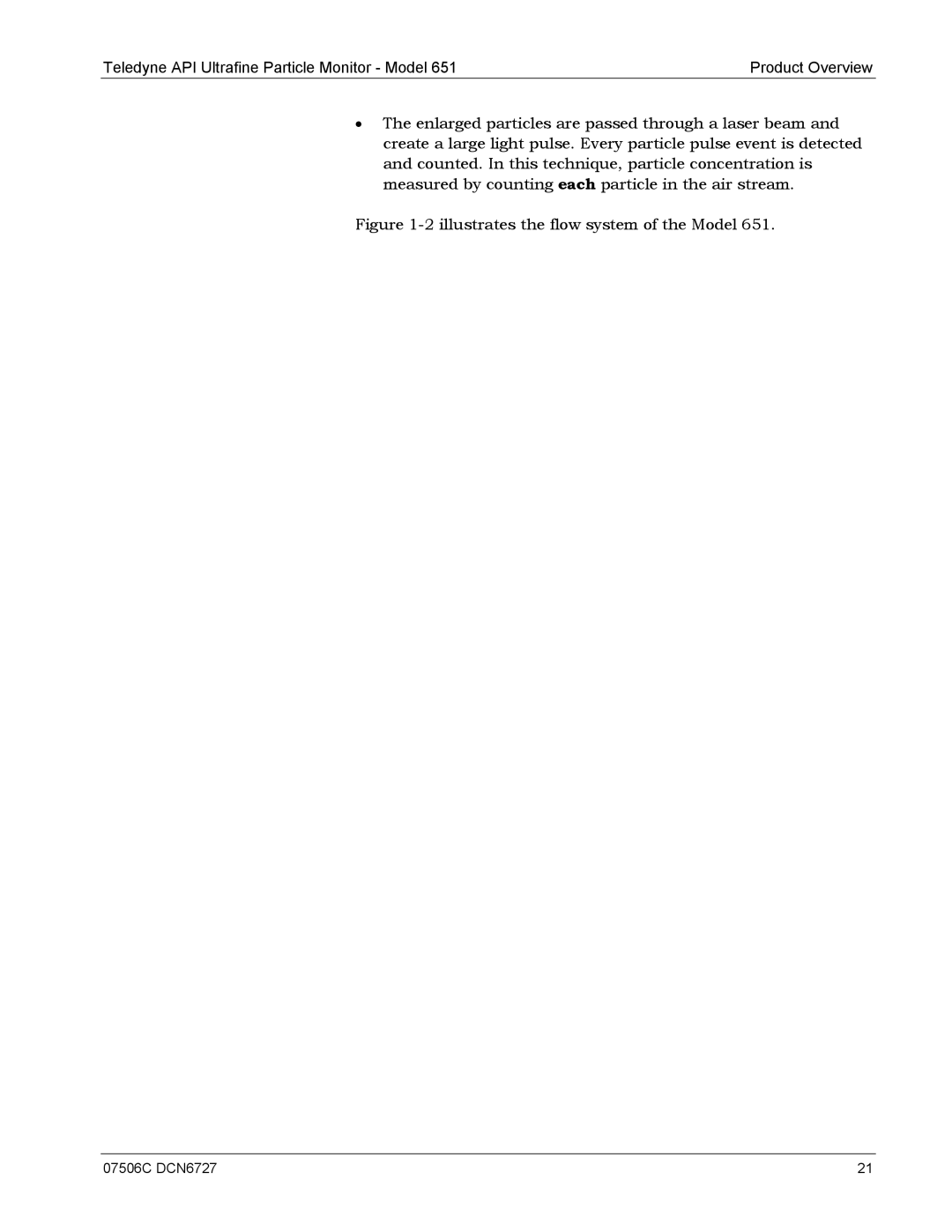 Teledyne 651 operation manual 2illustrates the flow system of the Model 