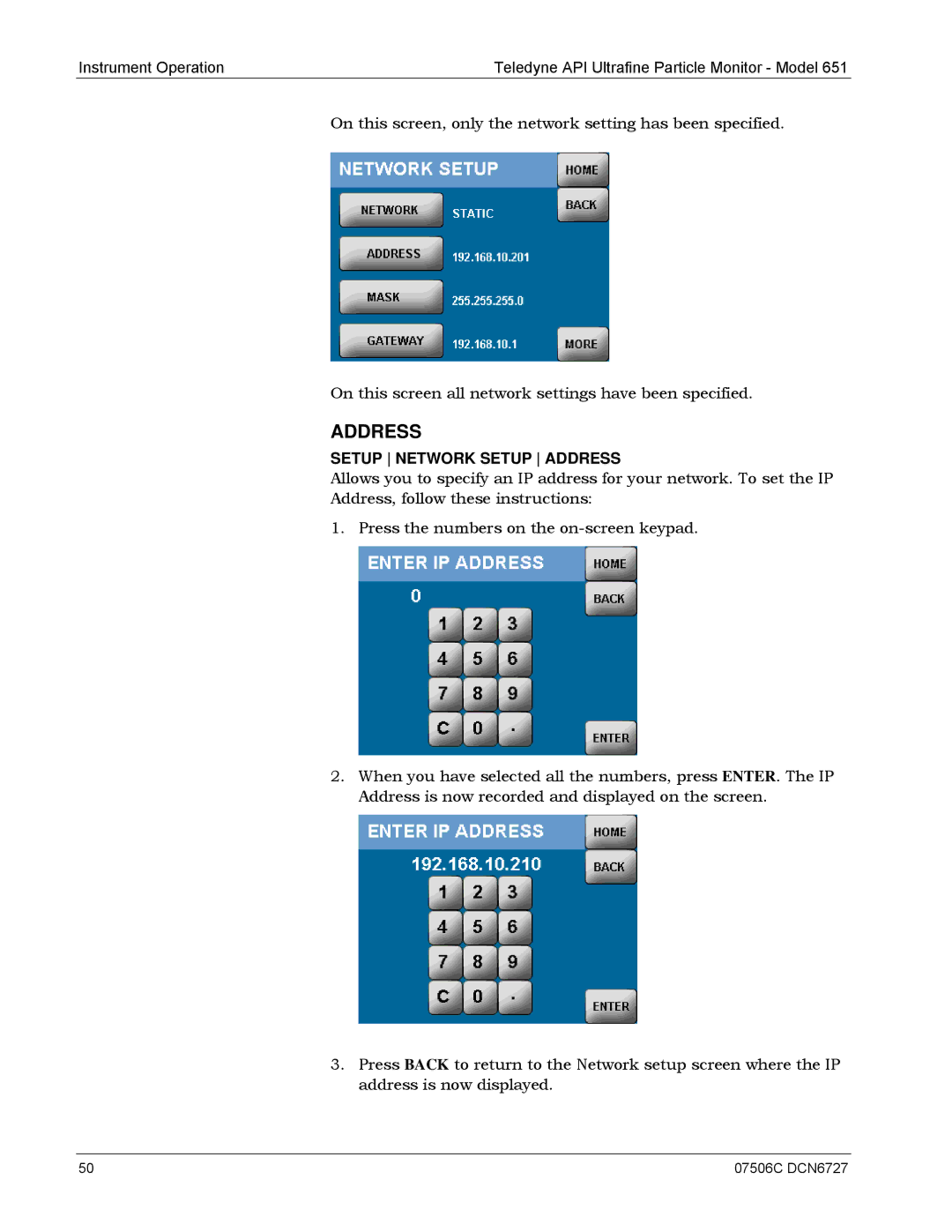 Teledyne 651 operation manual Address 