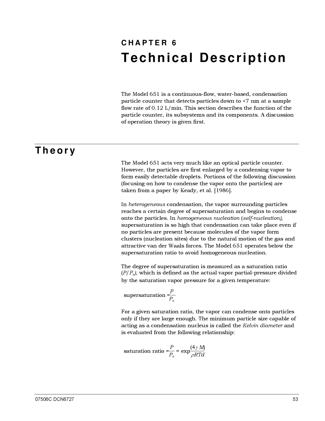 Teledyne 651 operation manual Technical Description, E o r y 