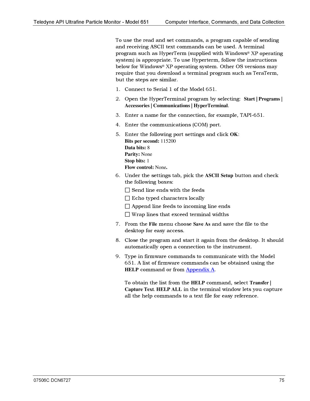 Teledyne 651 operation manual 07506C DCN6727 