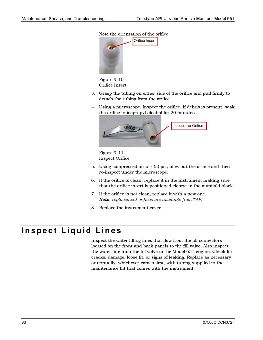 Teledyne 651 operation manual S p e c t L i q u i d L i n e s 