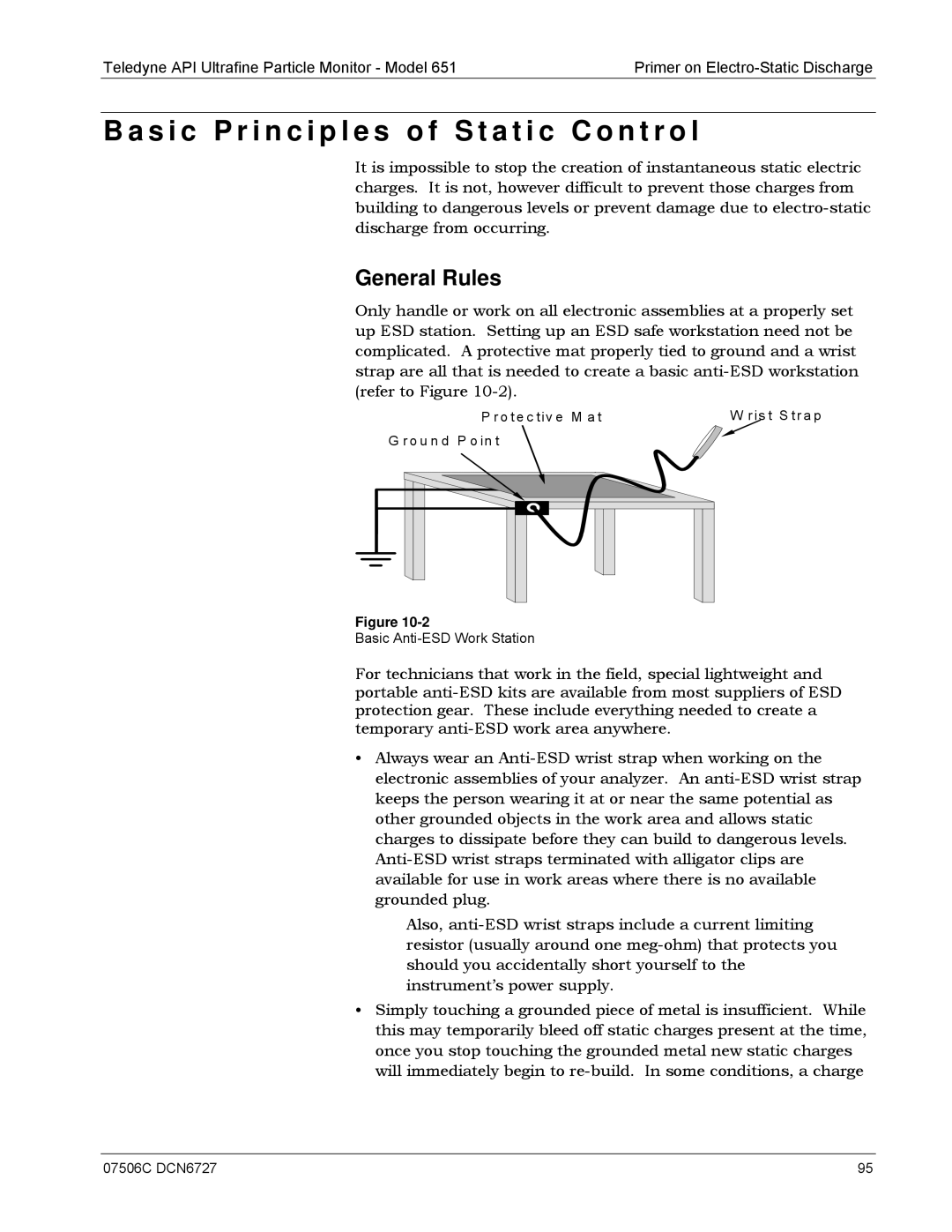 Teledyne 651 operation manual S i c P r i n c i p l e s o f S t a t i c C o n t r o l, General Rules 