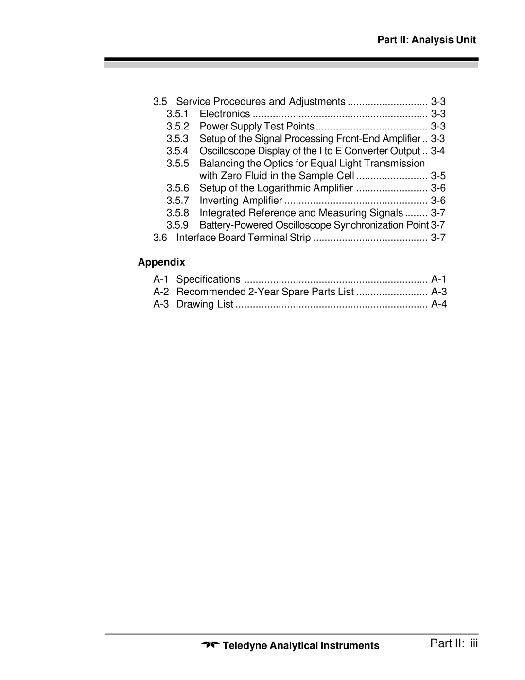 Teledyne 6600 manual Part II, Appendix 