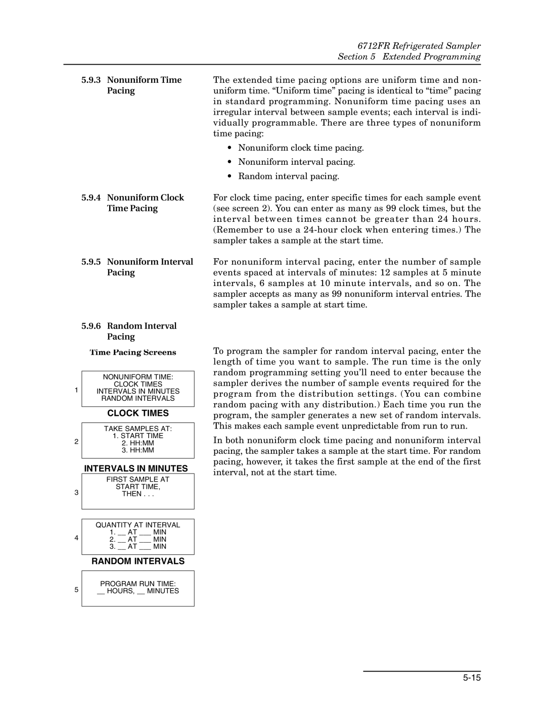 Teledyne 6712FR manual Clock Times 