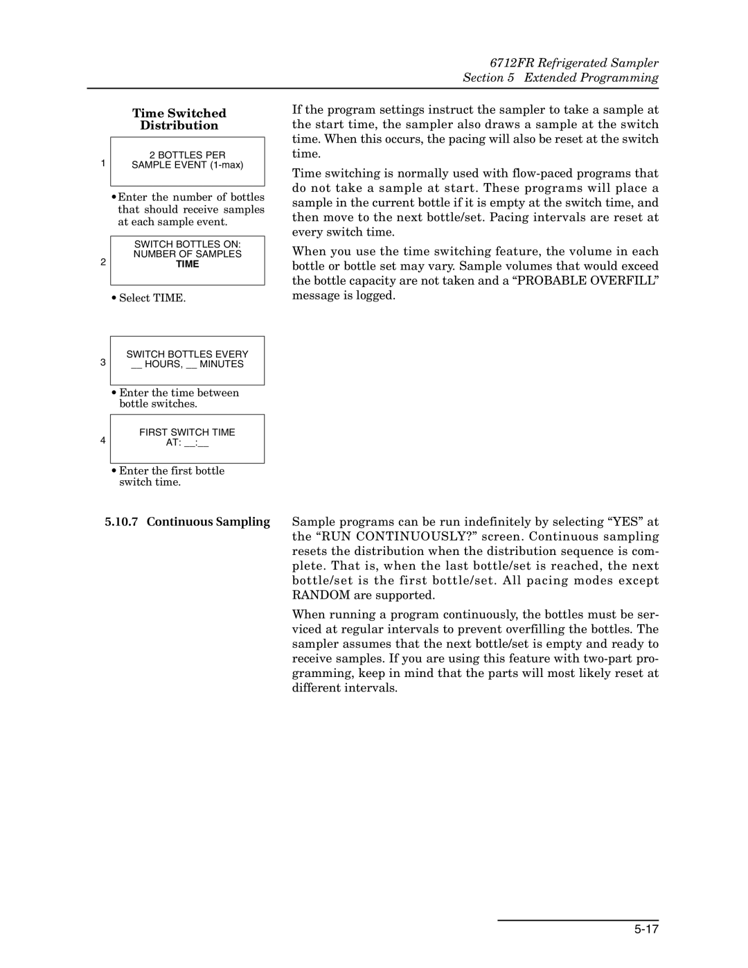 Teledyne 6712FR manual Time Switched, Distribution 