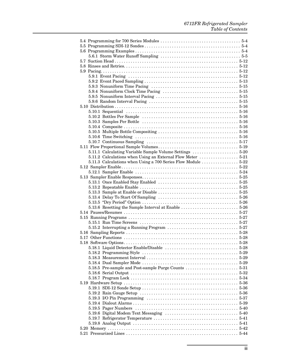 Teledyne 6712FR manual Iii 