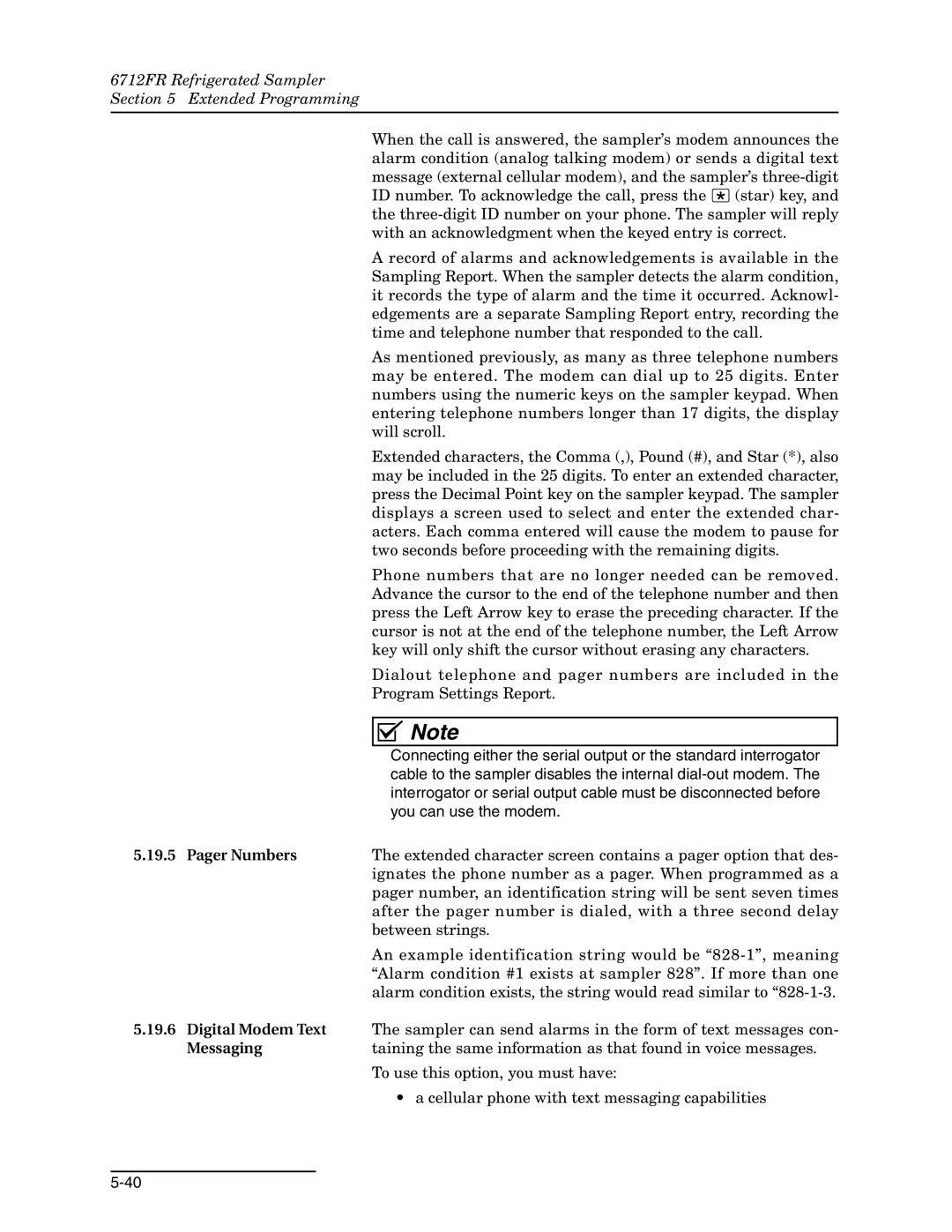 Teledyne 6712FR manual Extended character screen contains a pager option that des, Between strings, Messaging 