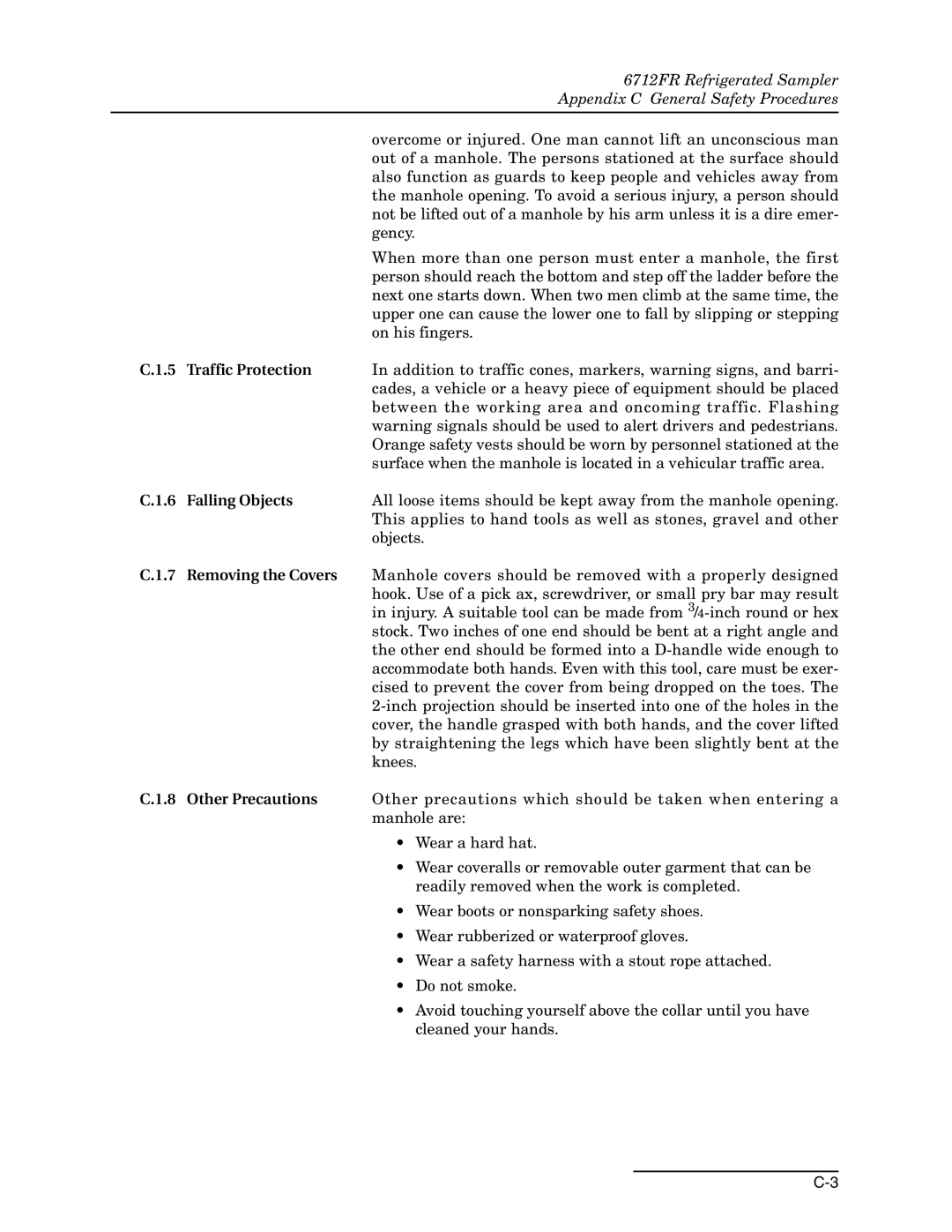 Teledyne 6712FR manual Traffic Protection, Falling Objects, Removing the Covers 