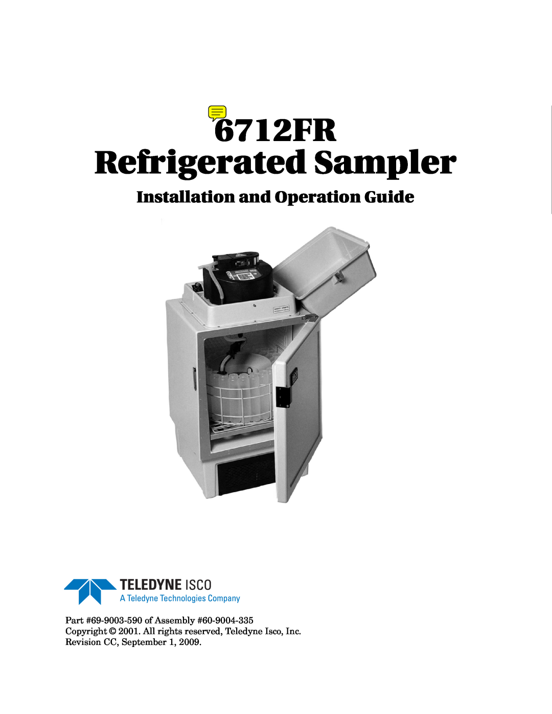 Teledyne manual 6712FR Refrigerated Sampler, Installation and Operation Guide 