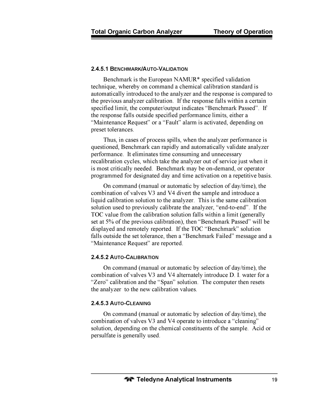 Teledyne 6750 operating instructions Benchmark/Auto-Validation 