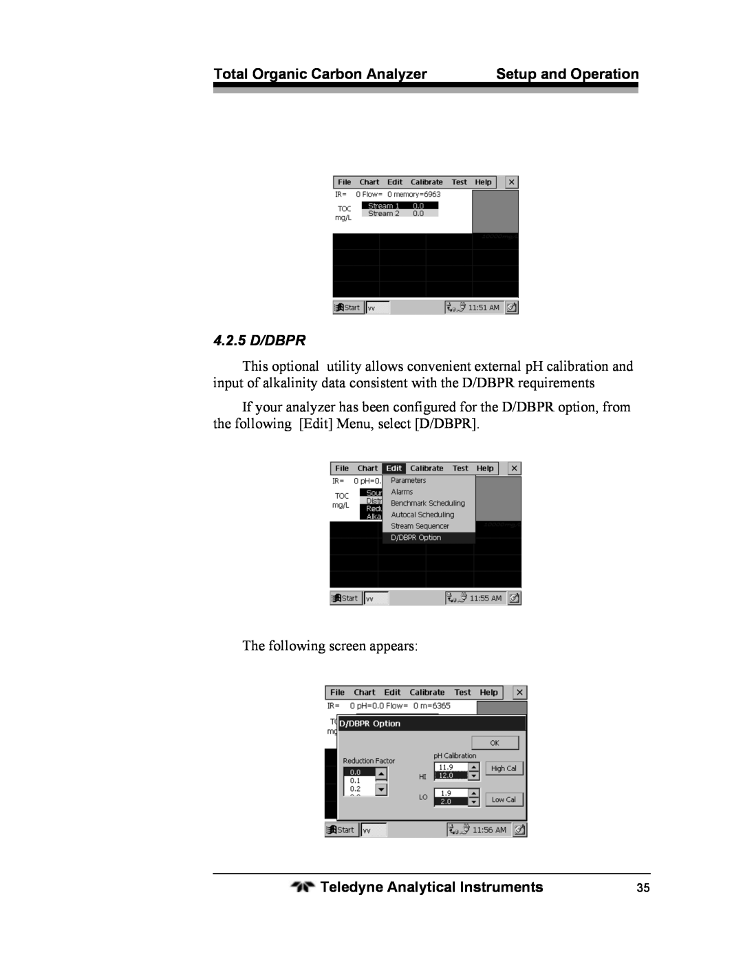 Teledyne 6750 operating instructions 4.2.5 D/DBPR 