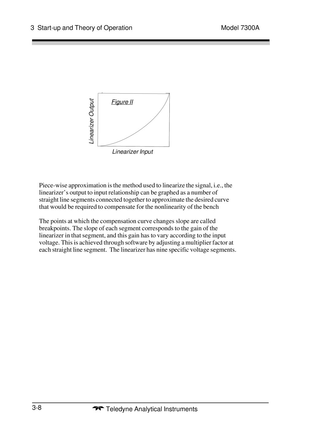 Teledyne 7300A manual Linearizer Output Linearizer Input 