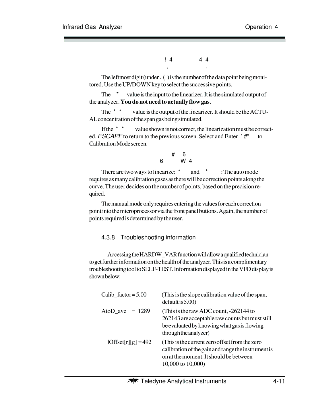 Teledyne 7300A manual Troubleshooting information 