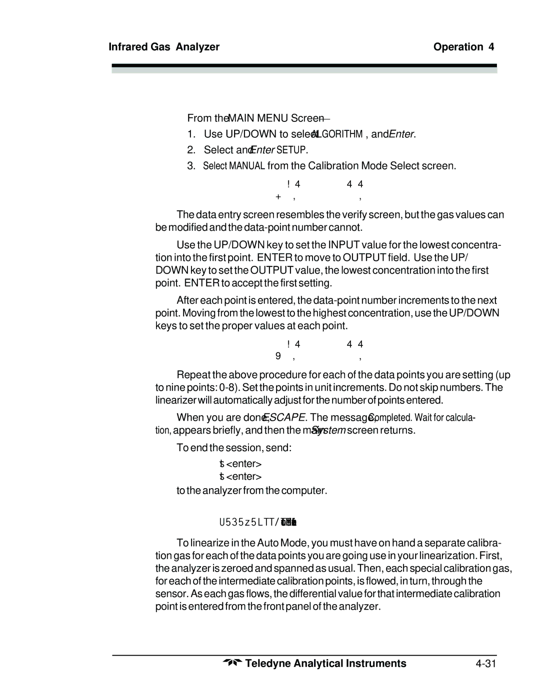 Teledyne 7300A manual Auto Mode Linearization 