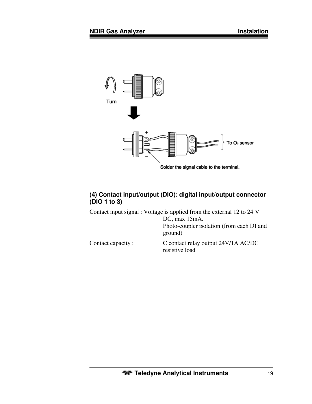 Teledyne 7500ZA operating instructions Teledyne Analytical Instruments 