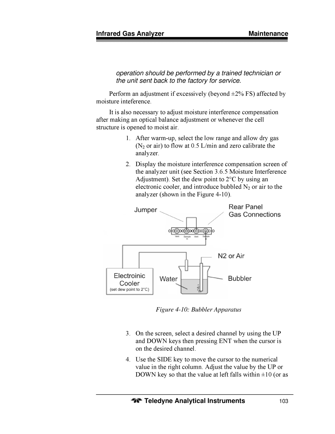 Teledyne 7600 operating instructions Bubbler Apparatus 