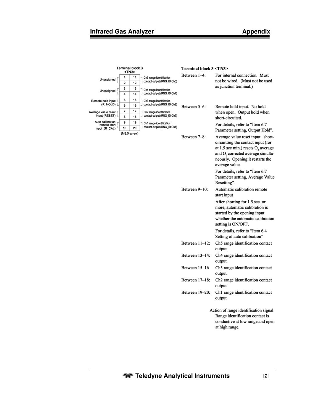 Teledyne 7600 operating instructions 121 