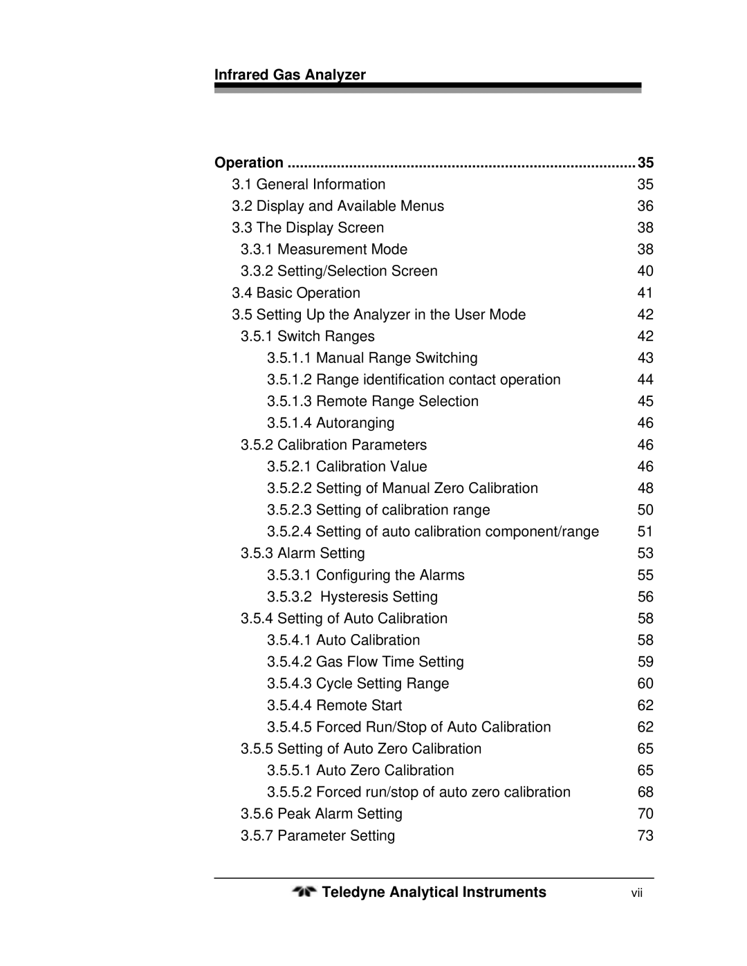 Teledyne 7600 operating instructions Infrared Gas Analyzer Operation 