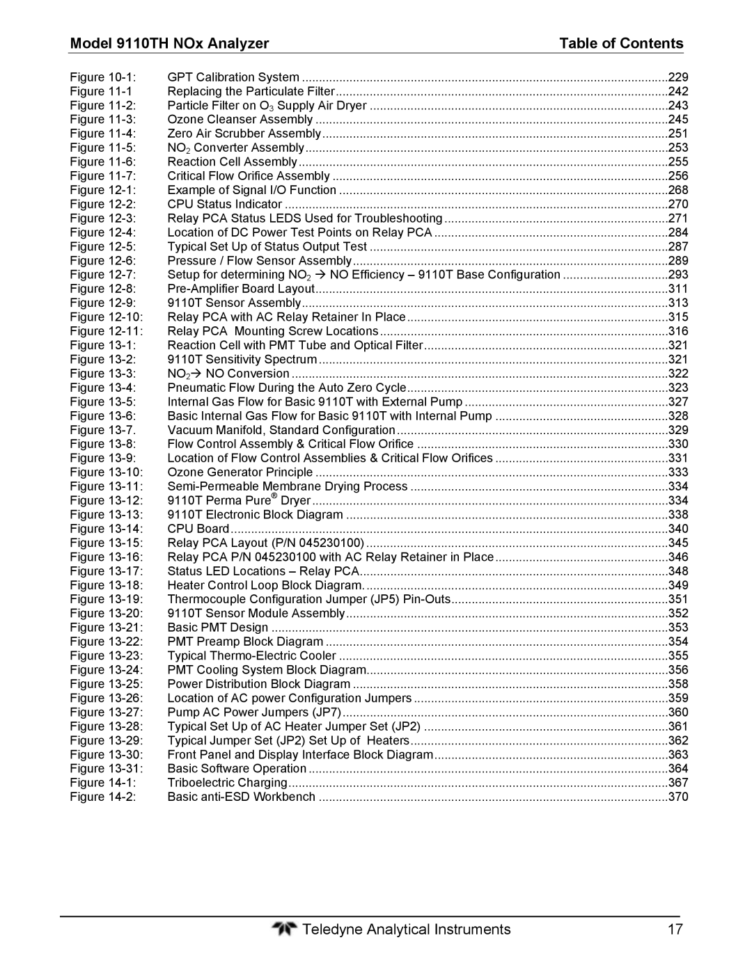 Teledyne 9110T instruction manual 229 