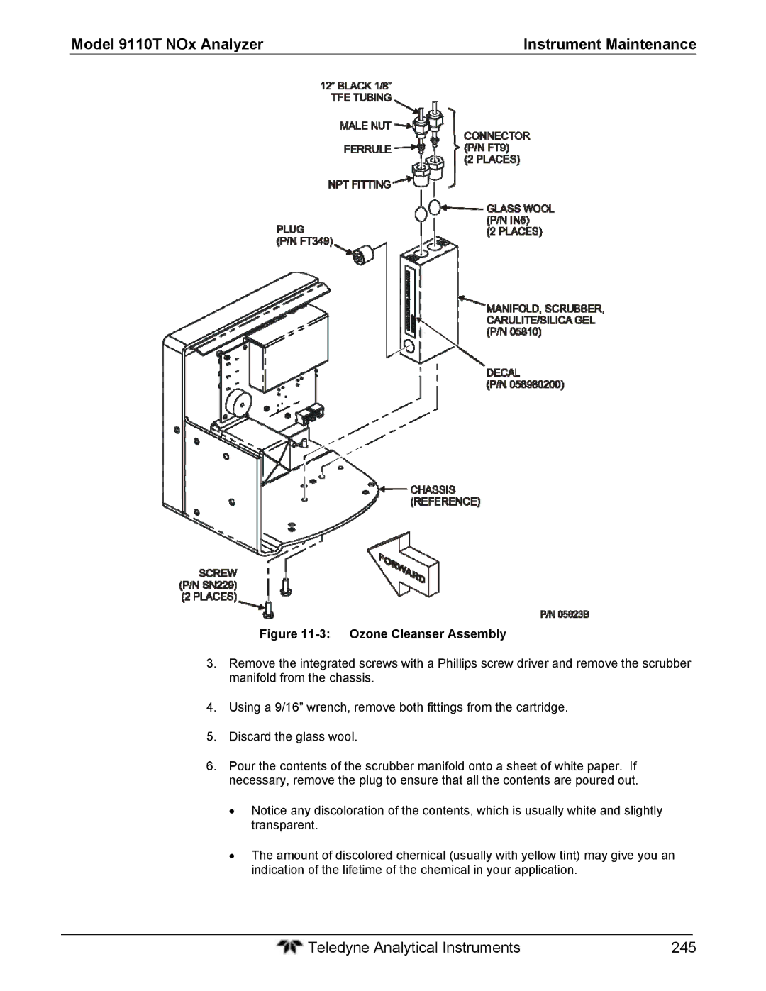 Teledyne 9110T instruction manual Teledyne Analytical Instruments 245 