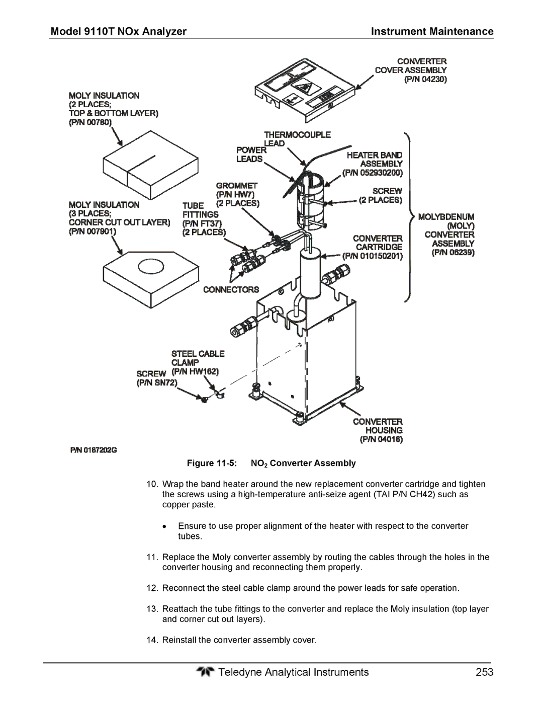 Teledyne 9110T instruction manual Teledyne Analytical Instruments 253 