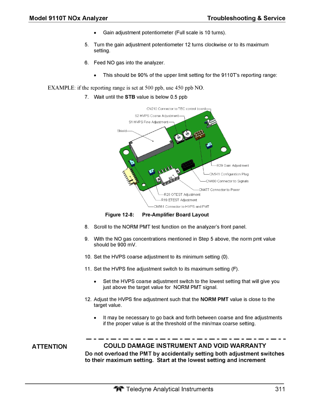 Teledyne 9110T instruction manual Teledyne Analytical Instruments 311 