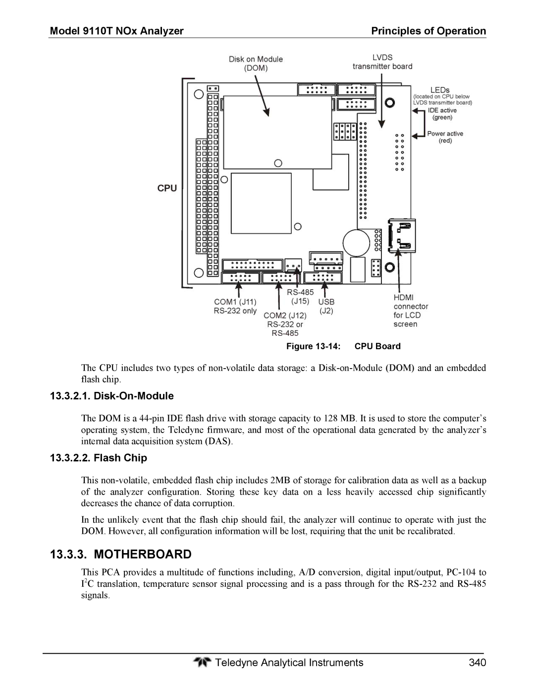 Teledyne 9110T instruction manual Disk-On-Module, Flash Chip 