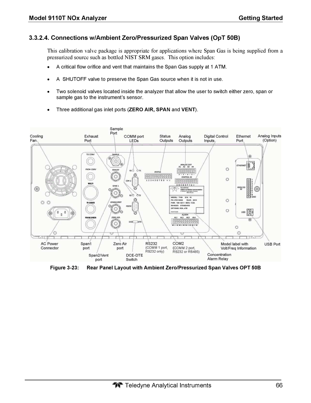 Teledyne 9110T instruction manual Teledyne Analytical Instruments 