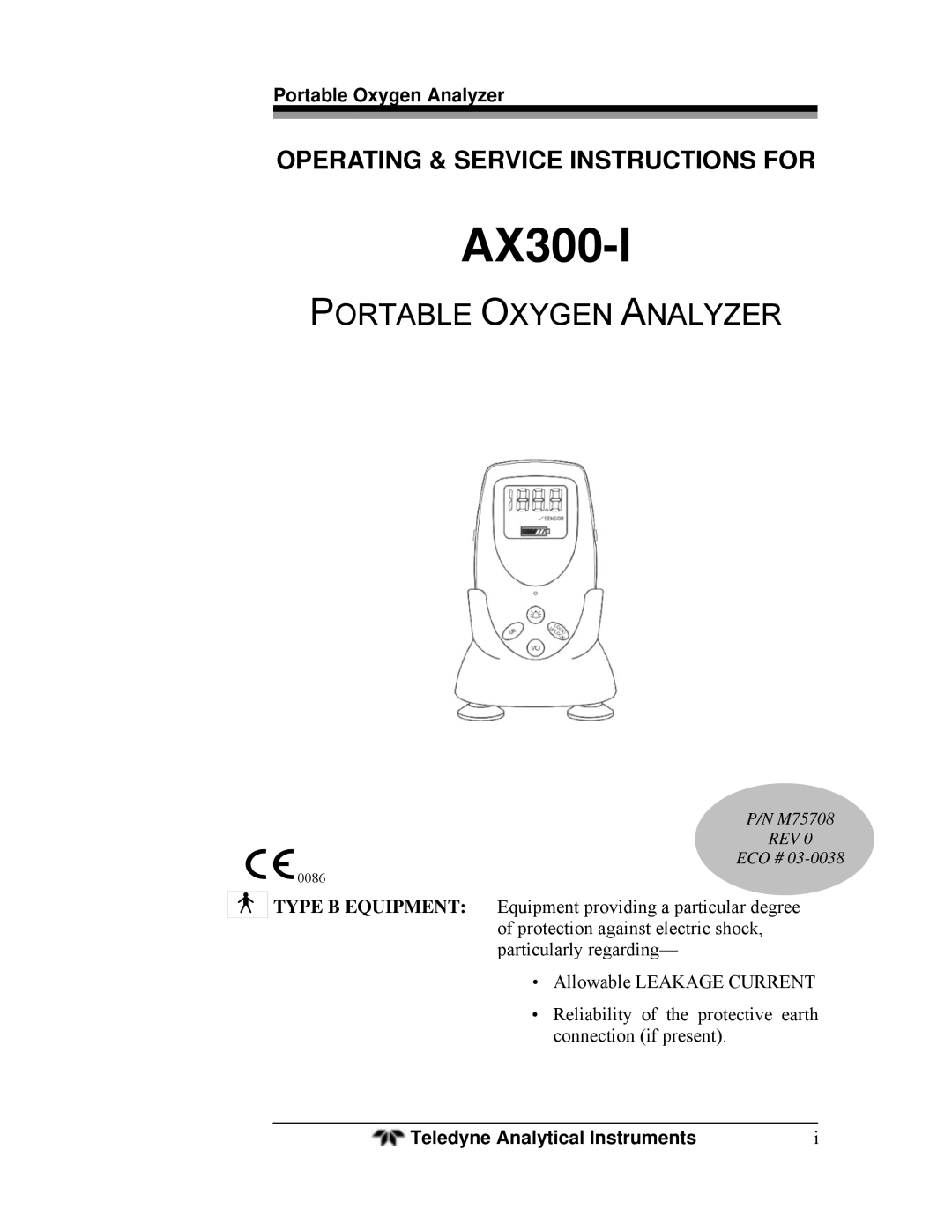 Teledyne AX300-I manual 