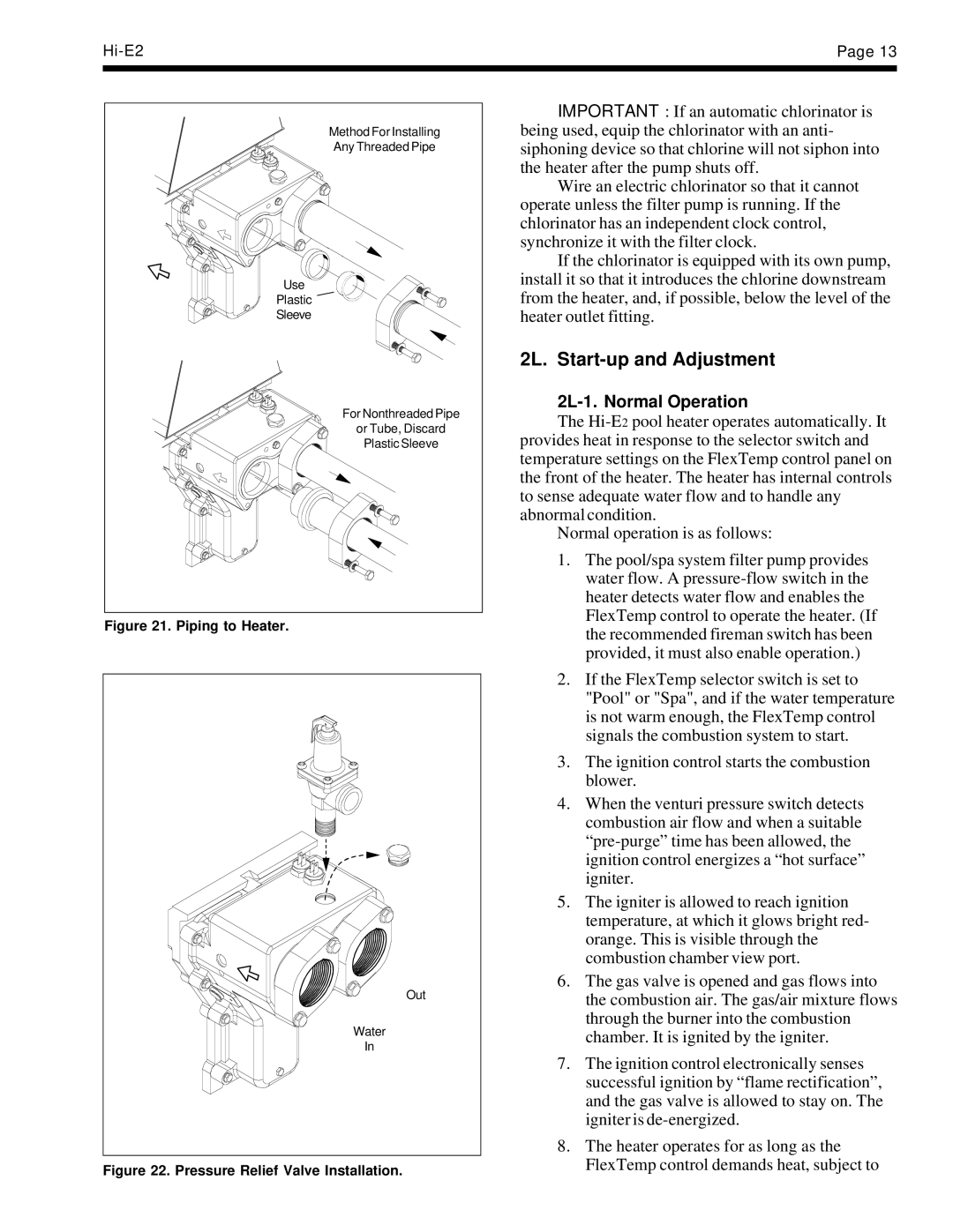 Teledyne EHE warranty 2L. Start-up and Adjustment, 2L-1. Normal Operation 