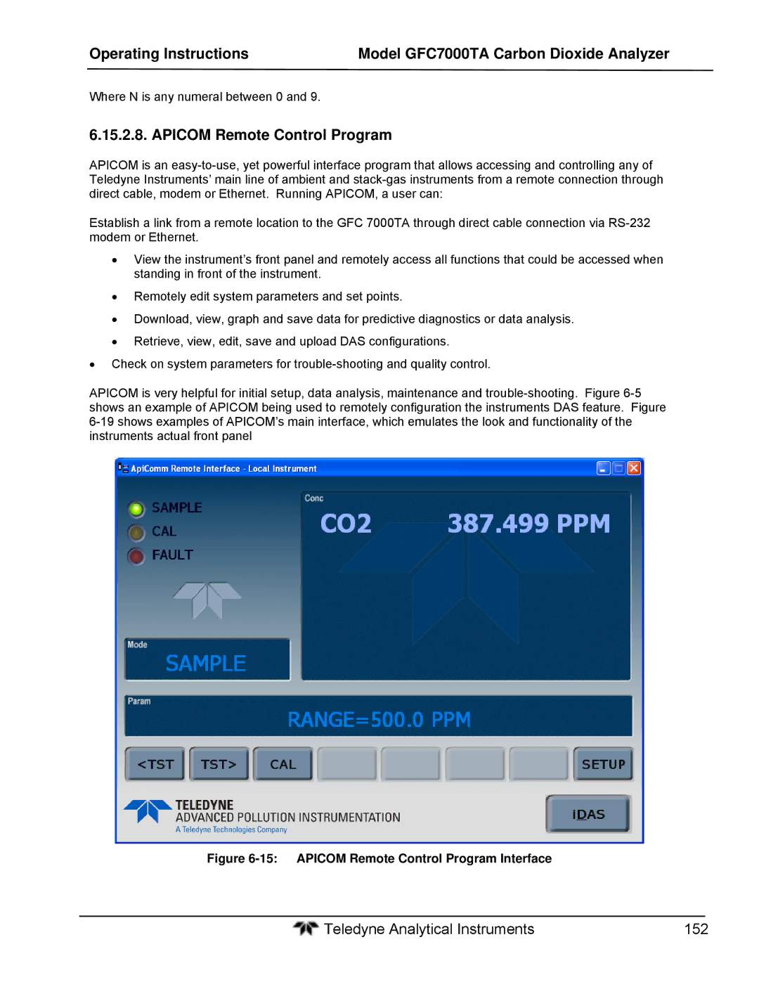 Teledyne gfc 7000ta operation manual Apicom Remote Control Program, Where N is any numeral between 0 
