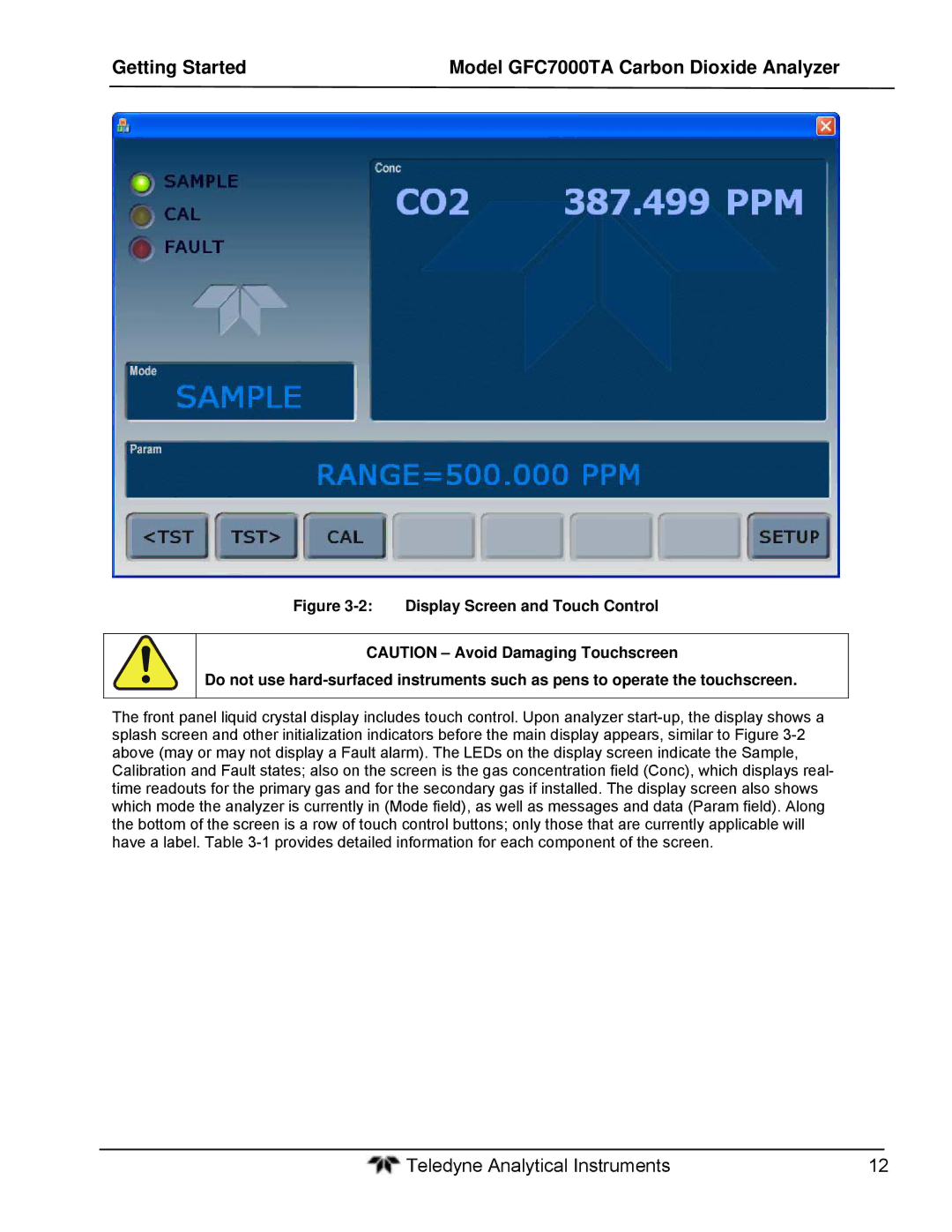 Teledyne gfc 7000ta operation manual Getting Started Model GFC7000TA Carbon Dioxide Analyzer 