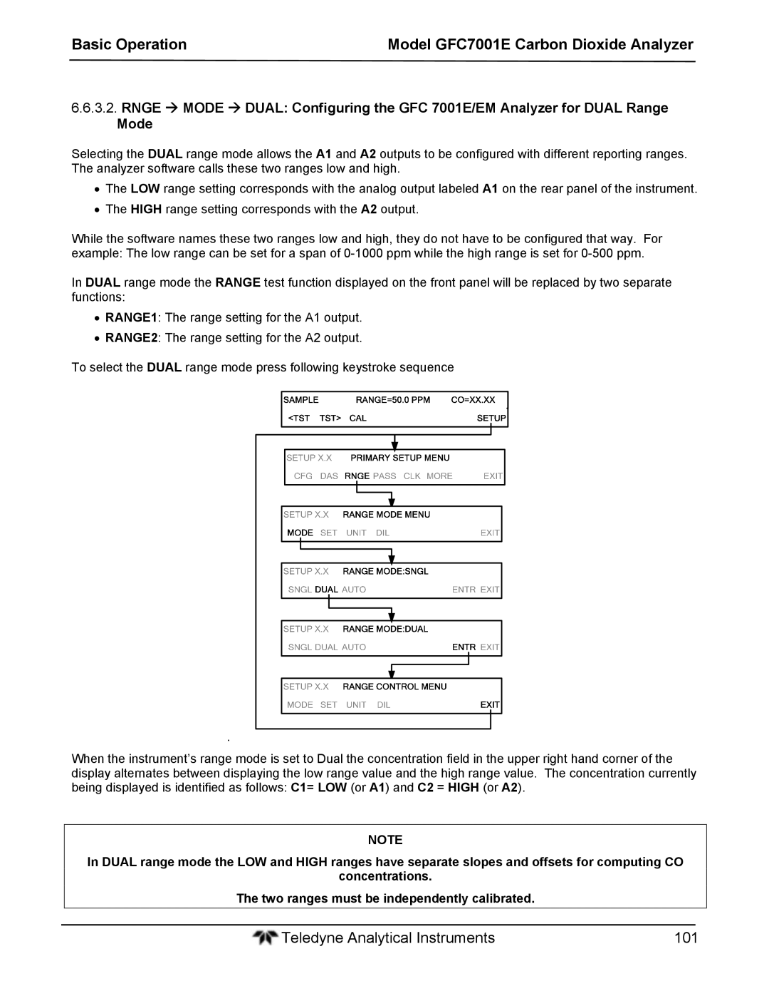 Teledyne GFC 7001EM operation manual Teledyne Analytical Instruments 101 