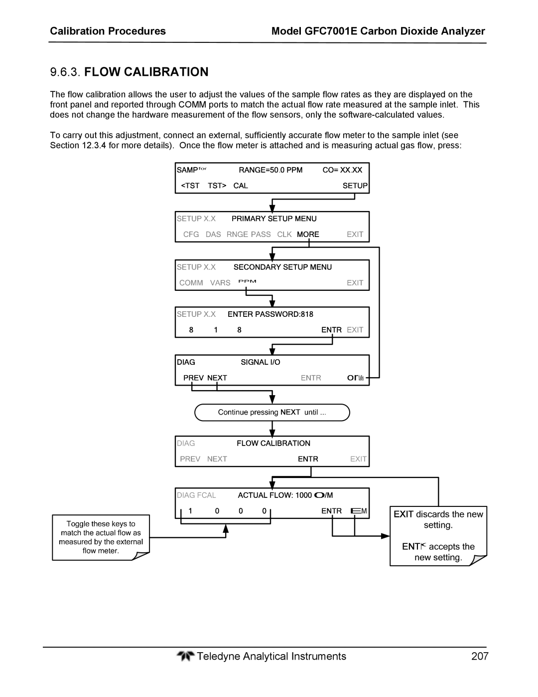 Teledyne GFC 7001EM operation manual Flow Calibration 